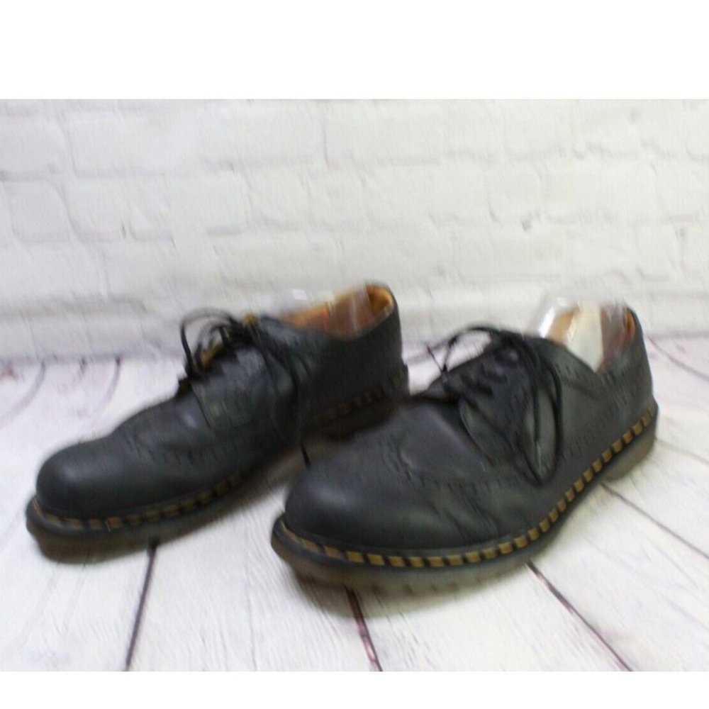 Dr Martens Brogue Black Leather Wingtips Lace up Oxford Shoes Size M 14 L 15 - Picture 2 of 9